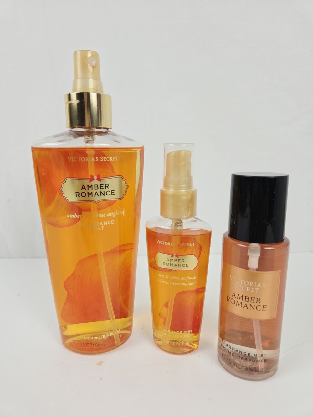 Victoria's Secret Amber Romance Body Mists Trio Full